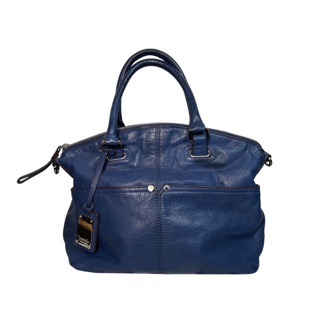 Blue Leather Tote Handbag - Women Bags